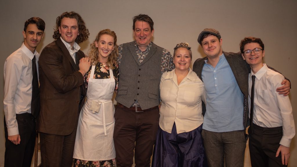 The cast and creative team of Beyond the Pier together on stage after the preview show